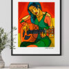 Lámina Muller con guitarra