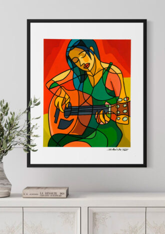 Lámina Muller con guitarra
